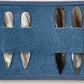 Horn Collar Stiffeners with Navy Leather Pouch Blue suede Interior - Yeossal