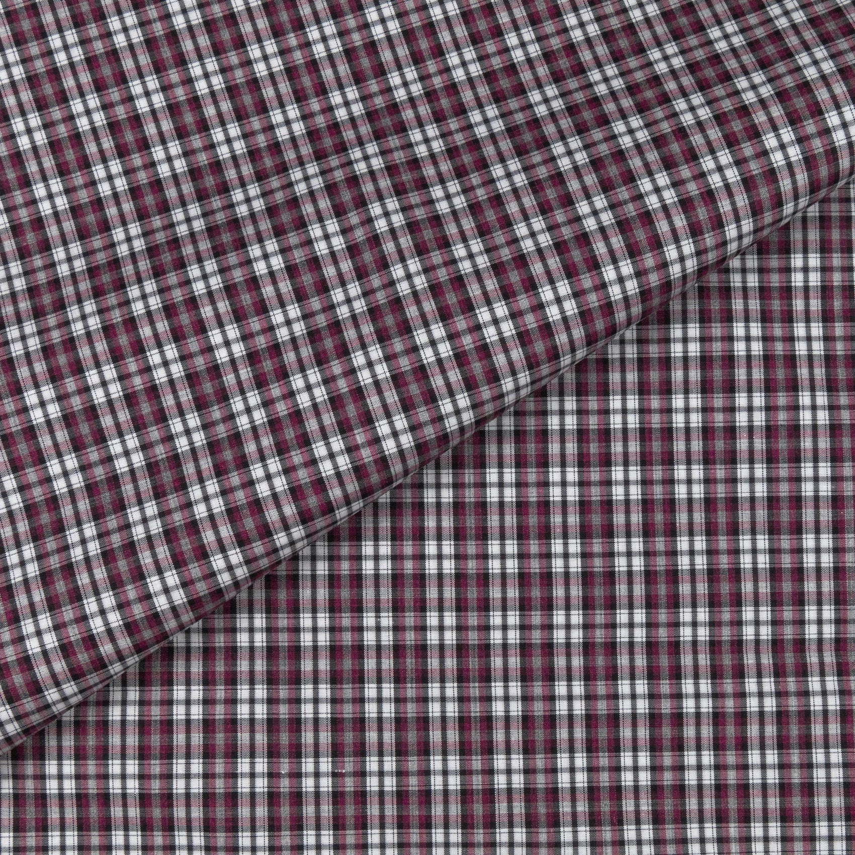 Hunt Melange Greyish Red Plaid Poplin Shirt - Yeossal & Co