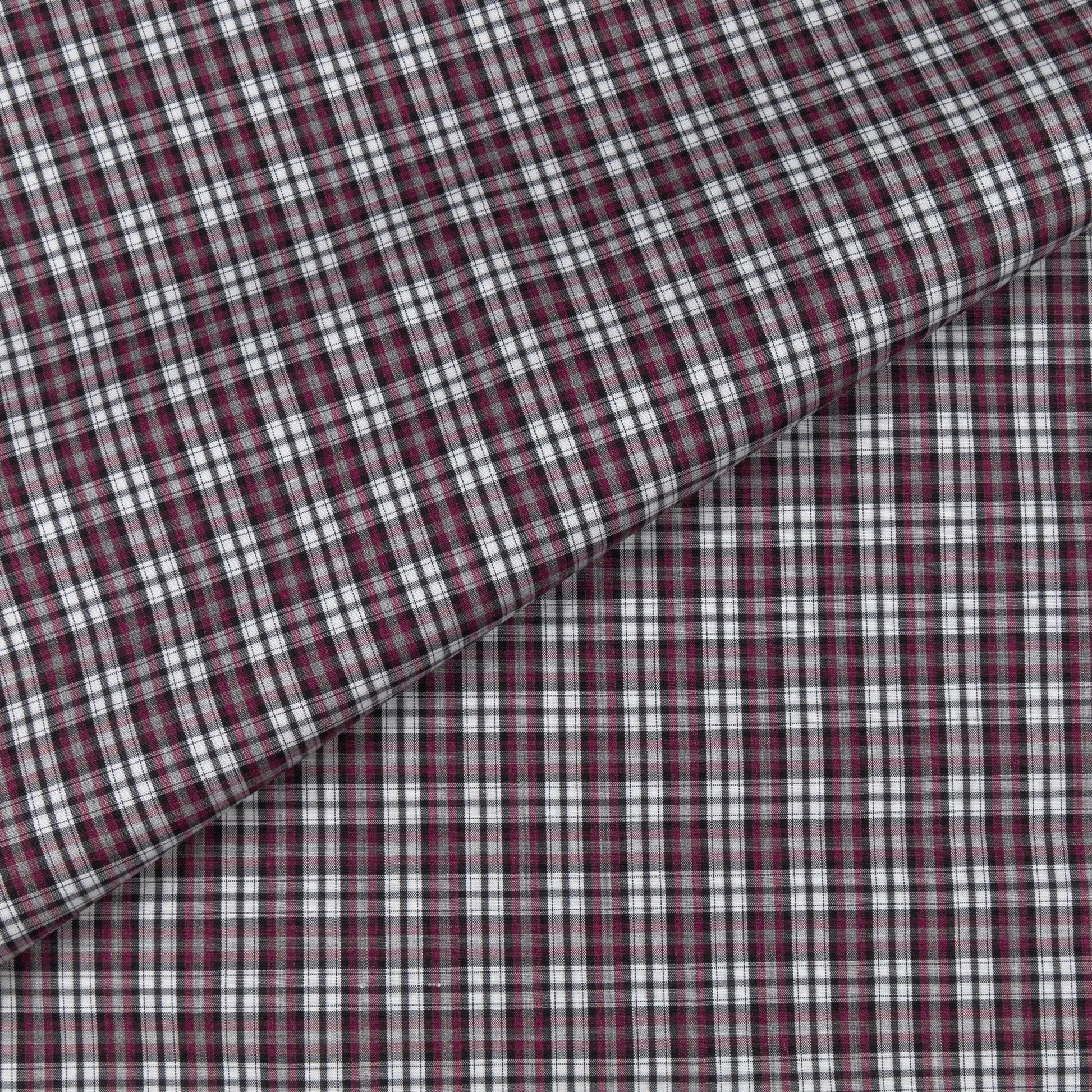 Hunt Melange Greyish Red Plaid Poplin Shirt - Yeossal & Co
