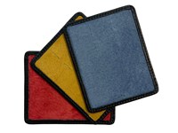 Horn Collar Stiffeners with Black Leather Pouch Red Suede Interior