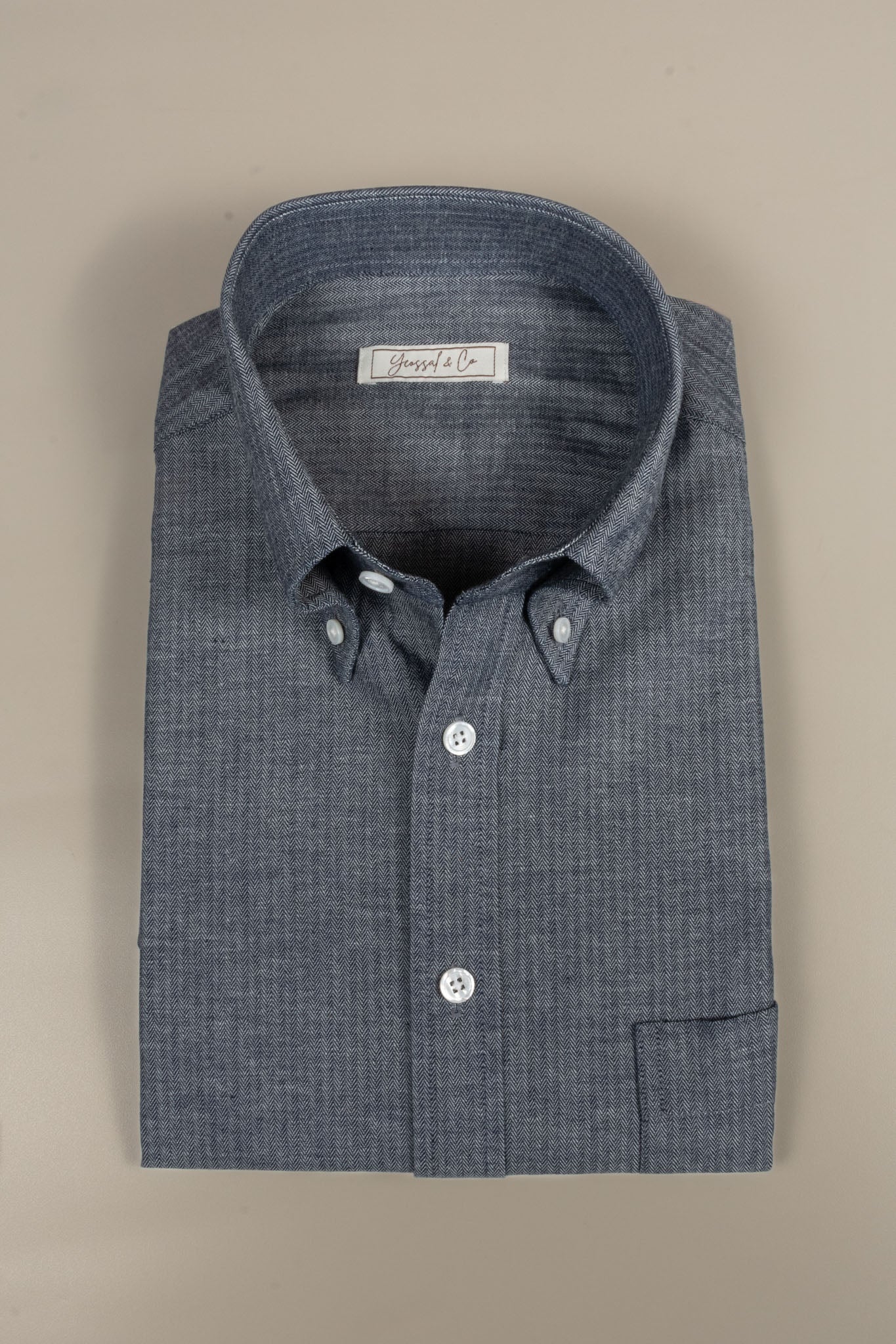 Japanese Indigo Herringbone Selvedge Shirt - Yeossal & Co