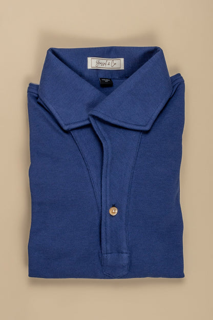 Kai Stretch - Cotton Pique Long Sleeve Polo Shirt - Yeossal & Co