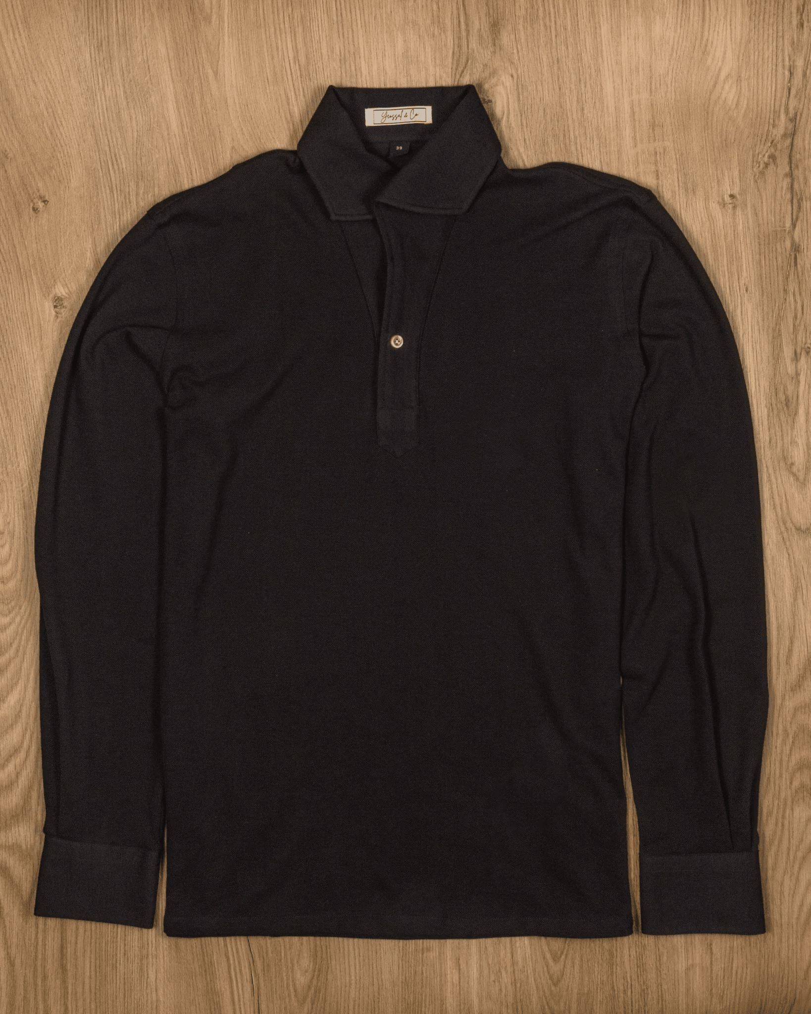 Kai Stretch - Cotton Pique Long Sleeve Polo Shirt - Yeossal & Co