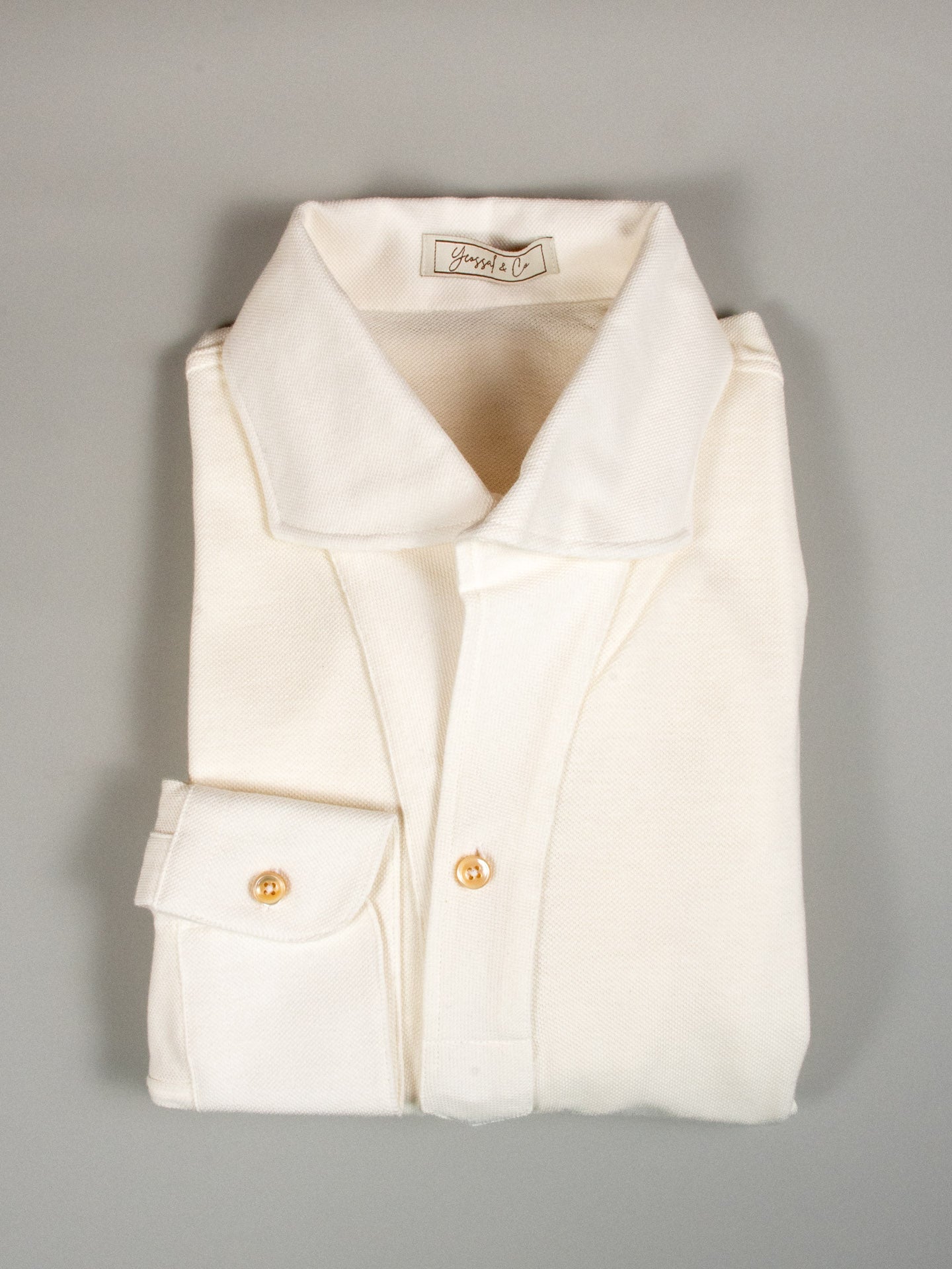 Kai Stretch - Cotton Pique Long Sleeve Polo Shirt - Yeossal & Co