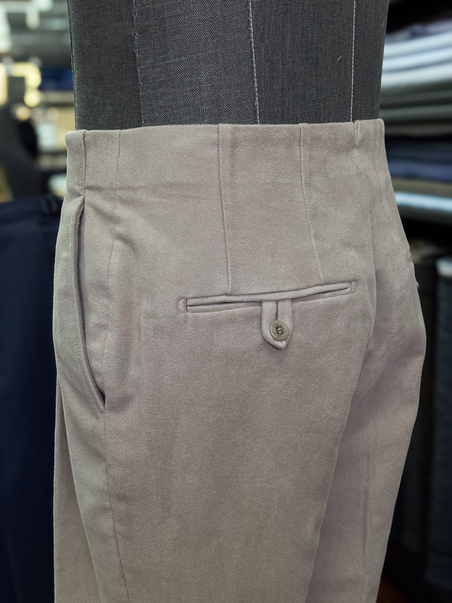 M25 Taupe Moleskin Custom Trousers MUC4375 - Yeossal & Co