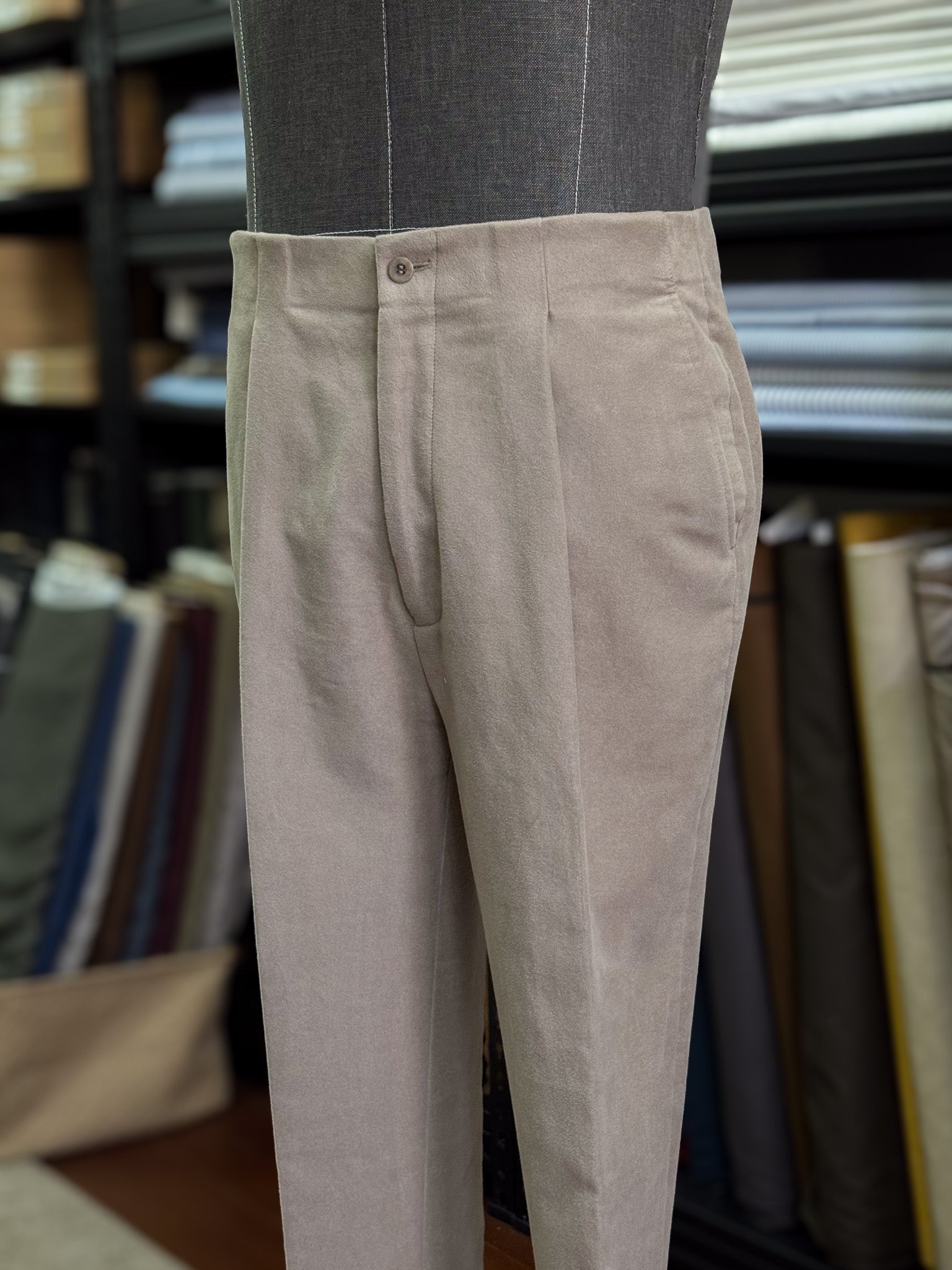 M25 Taupe Moleskin Custom Trousers MUC4375 - Yeossal & Co