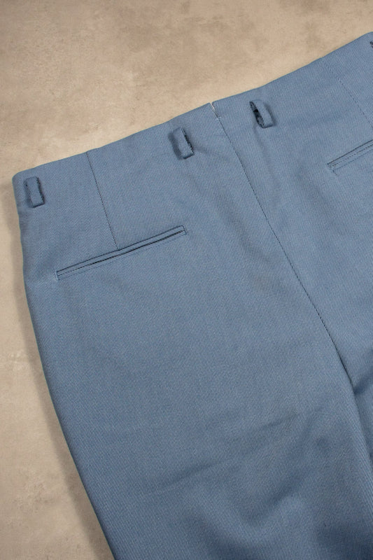 Malcolm Light Blue Twill Cotton Trousers MTC0839 - Yeossal & Co