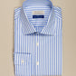 Monti Blue/White Stripes Oxford Cotton Shirt MFC0534 - Yeossal & Co