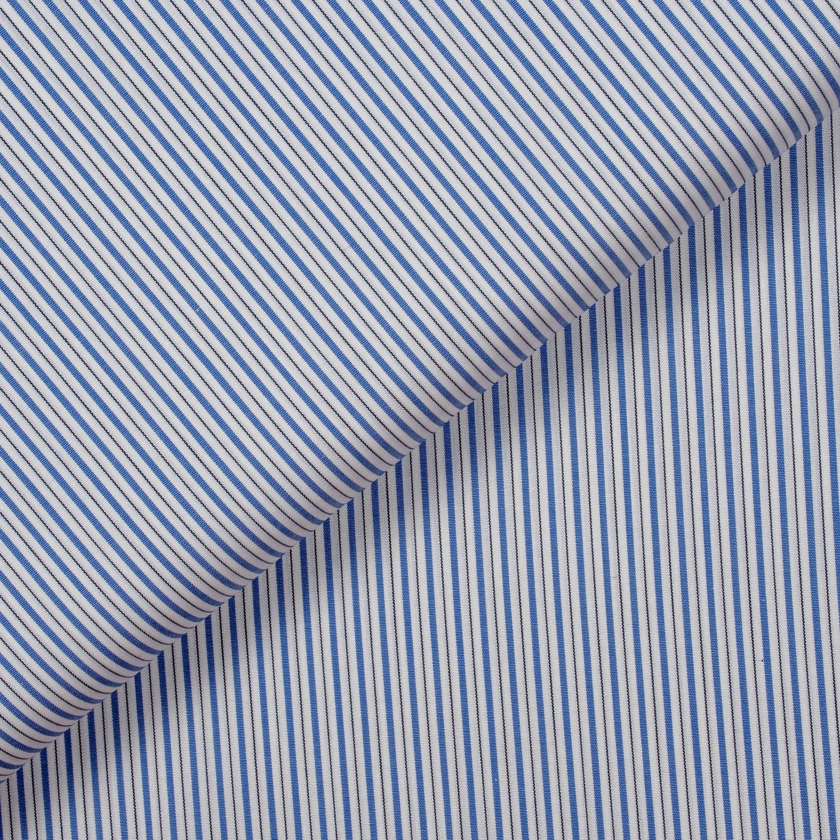Monti Double Stripe Blue/Black Cotton Shirt - Yeossal & Co