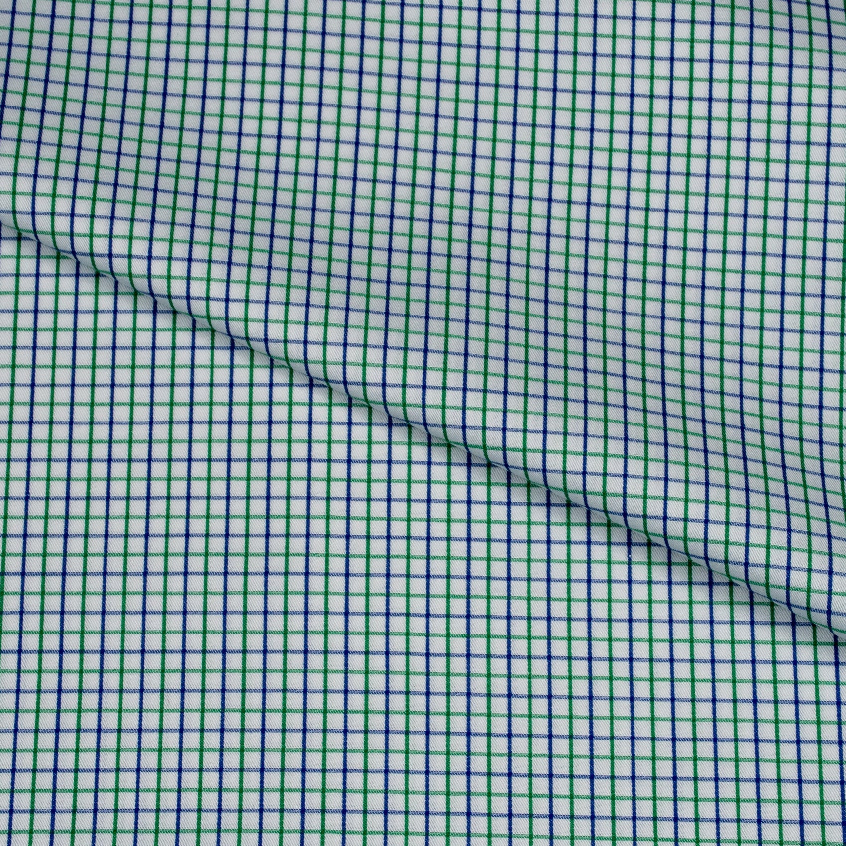 Navy/Green Checks Cotton Shirt MFC0181 - Yeossal & Co