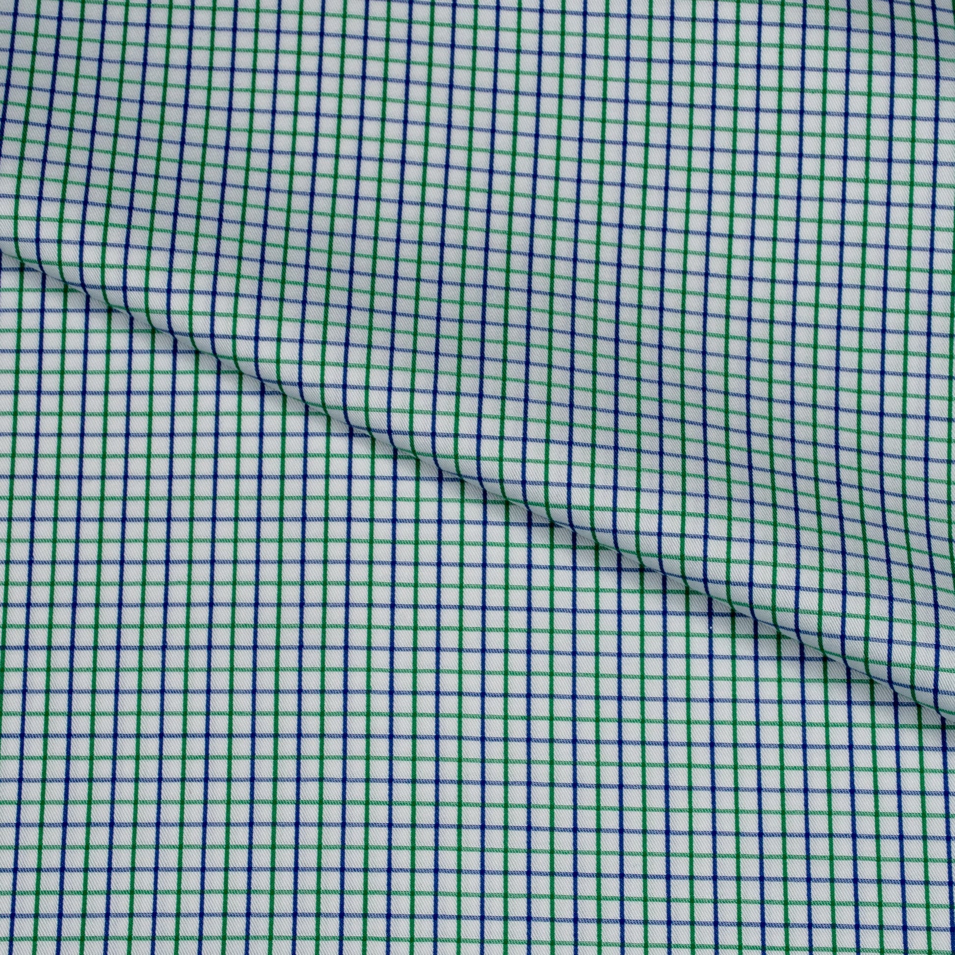 Navy/Green Checks Cotton Shirt MFC0181 - Yeossal & Co