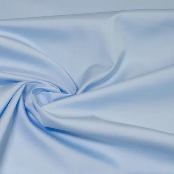 Organic Supraluxe Medium Blue Poplin Solid Plain Custom Shirt 7753.1407.1091 - Yeossal