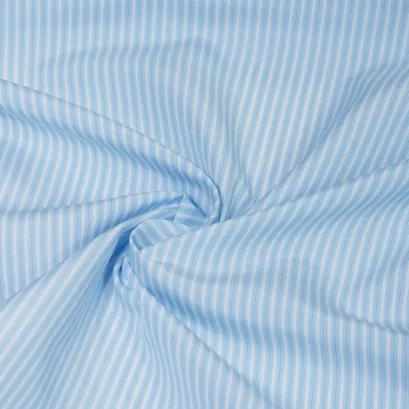 Organic Supraluxe Medium Blue Poplin Stripes 2 Custom Shirt 7753.9319.400 - Yeossal