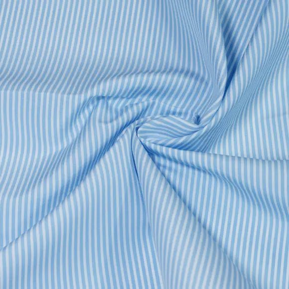 Organic Supraluxe Medium Blue Poplin Stripes 3 Custom Shirt 7753.9321.400 - Yeossal