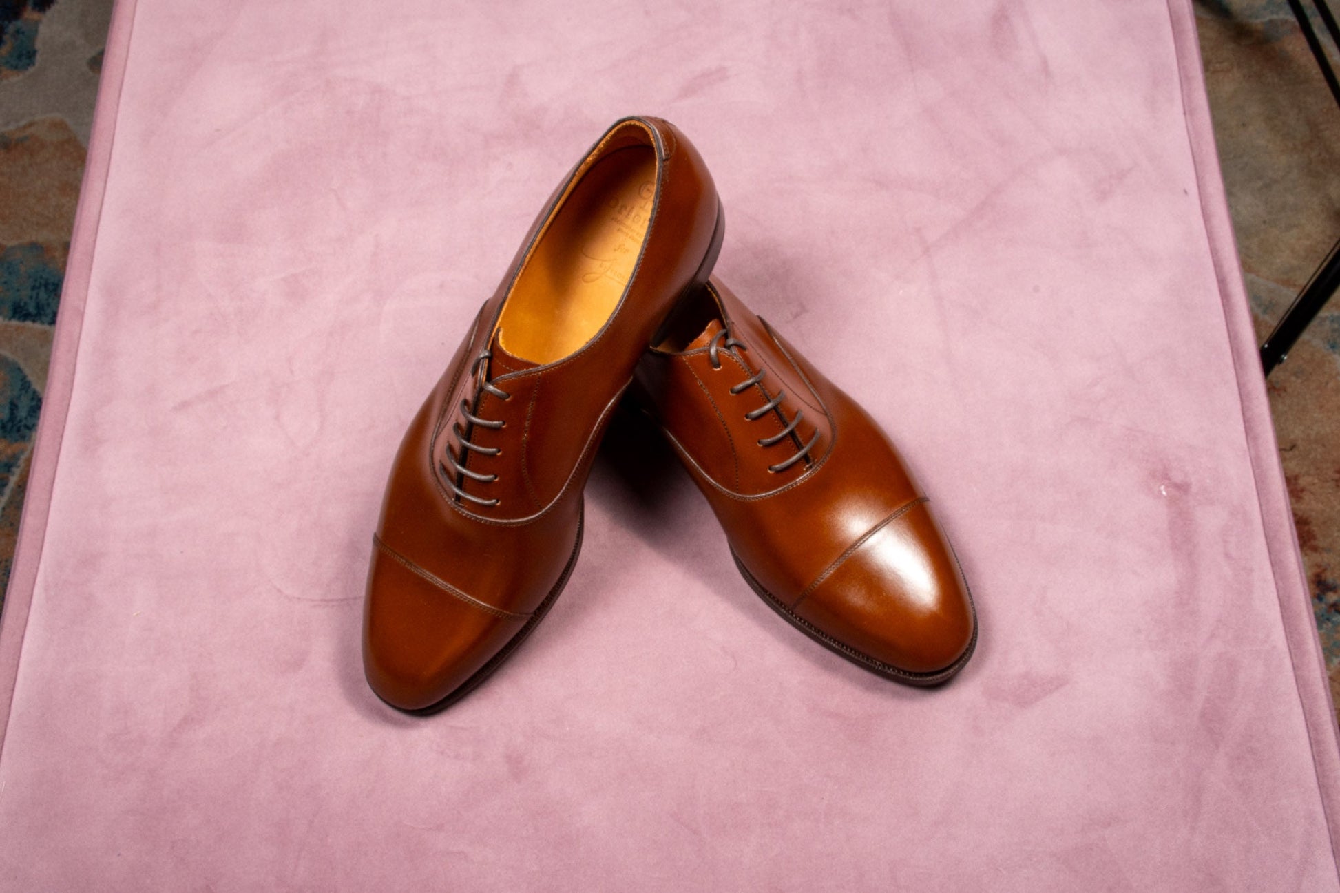 Oriental Harnett Chestnut Box Calf Leather Oxford Shoes - UK 9.5 - Yeossal & Co
