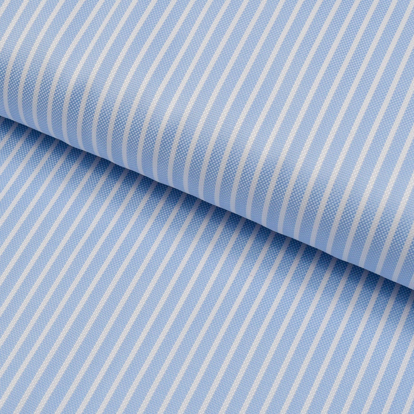 Oxford 120 Blue/White Stripes Cotton Shirt - Yeossal & Co