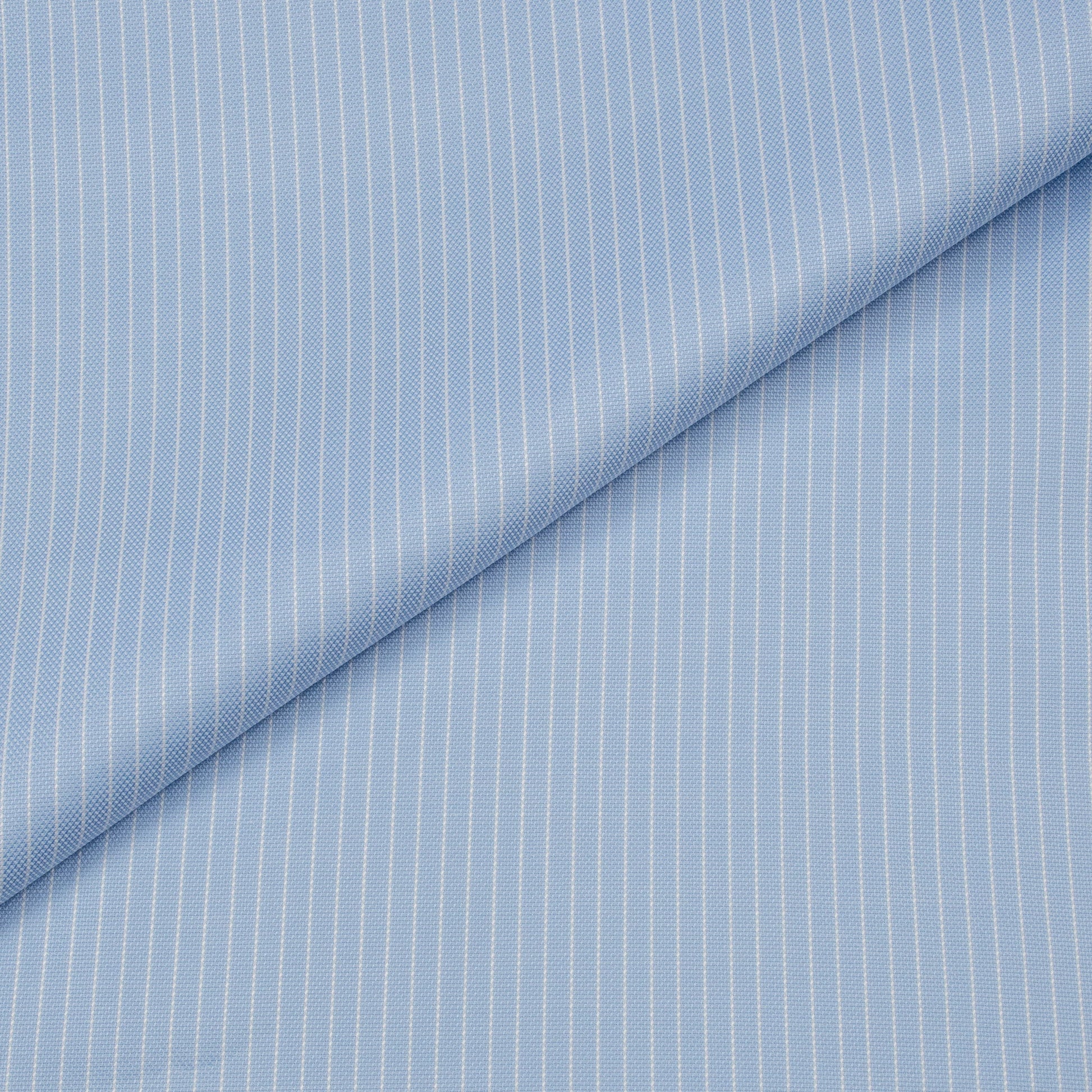 Oxford 120 Blue/White Thin Stripes Cotton Shirt - Yeossal & Co