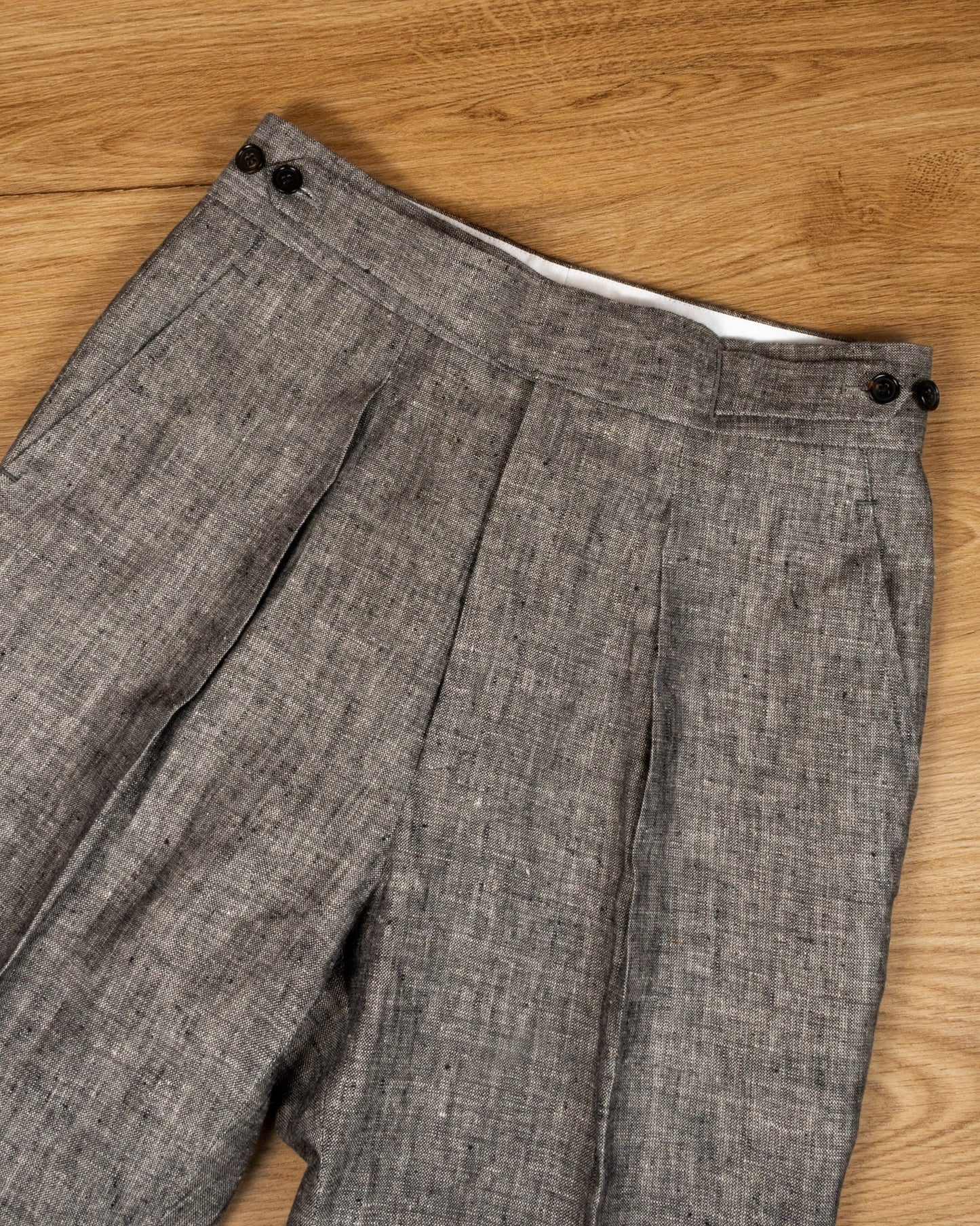 Plain Charcoal Linen Trousers MUL3100 - Yeossal & Co