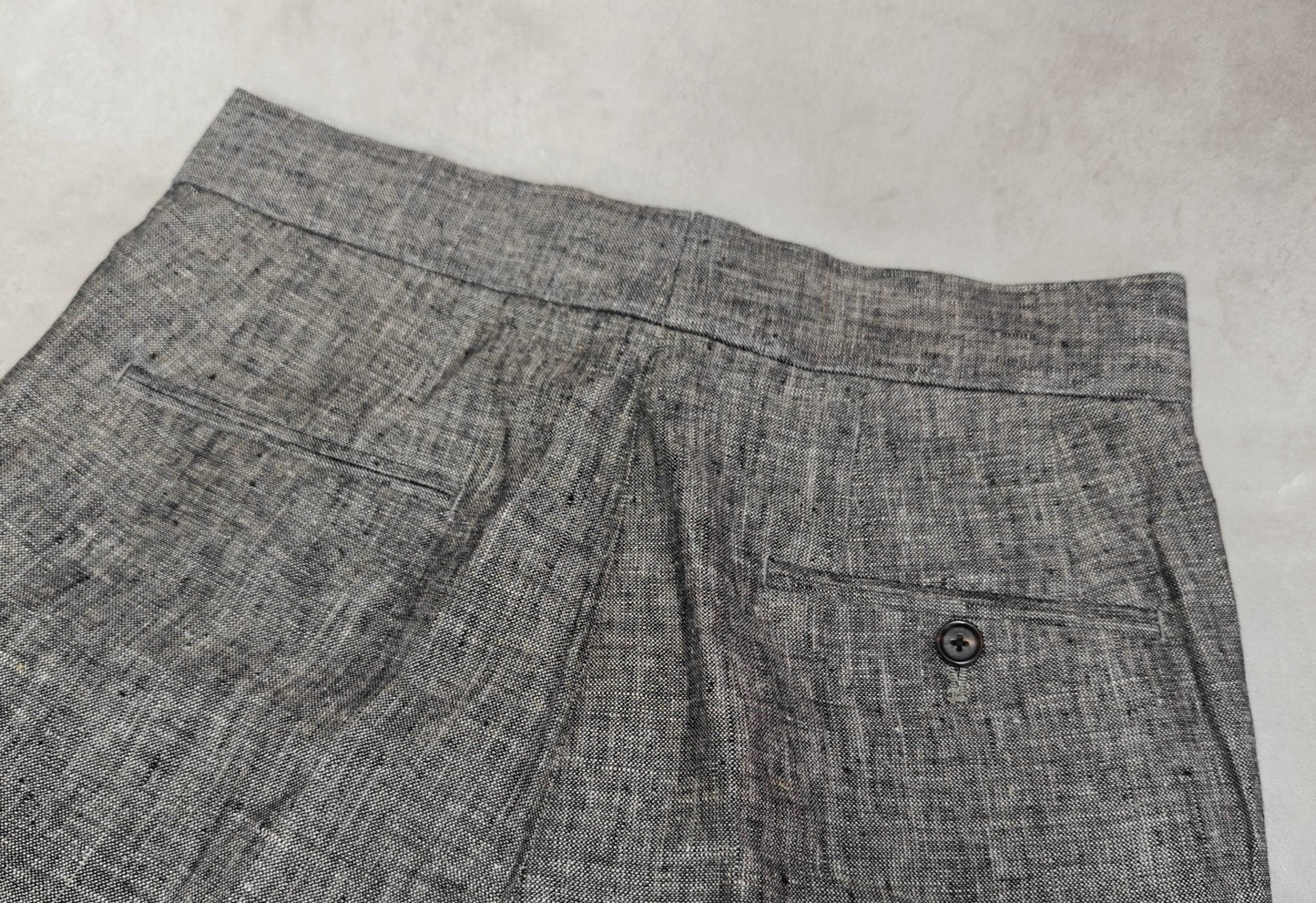 Plain Charcoal Linen Trousers - ST139 - Yeossal & Co