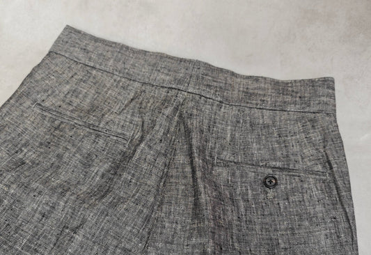 Plain Charcoal Linen Trousers - ST139 - Yeossal & Co