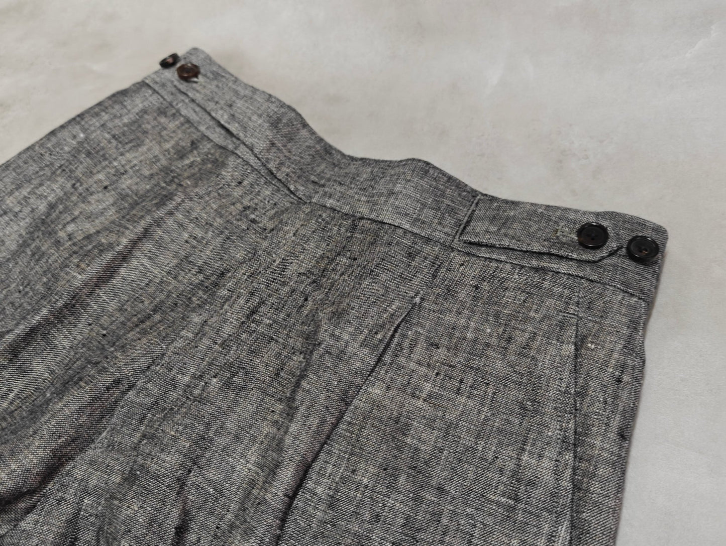 Plain Charcoal Linen Trousers - ST139 - Yeossal & Co