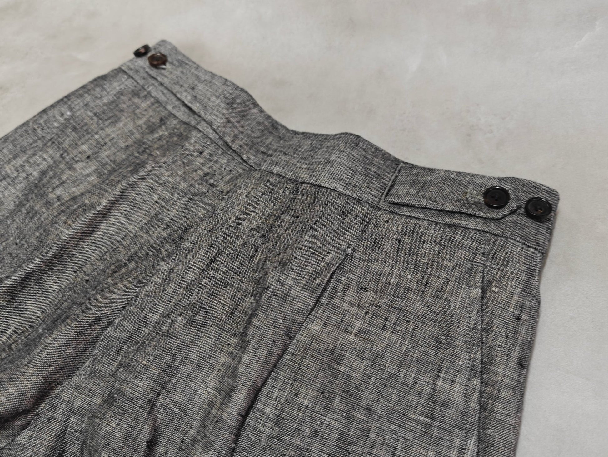 Plain Charcoal Linen Trousers - ST139 - Yeossal & Co