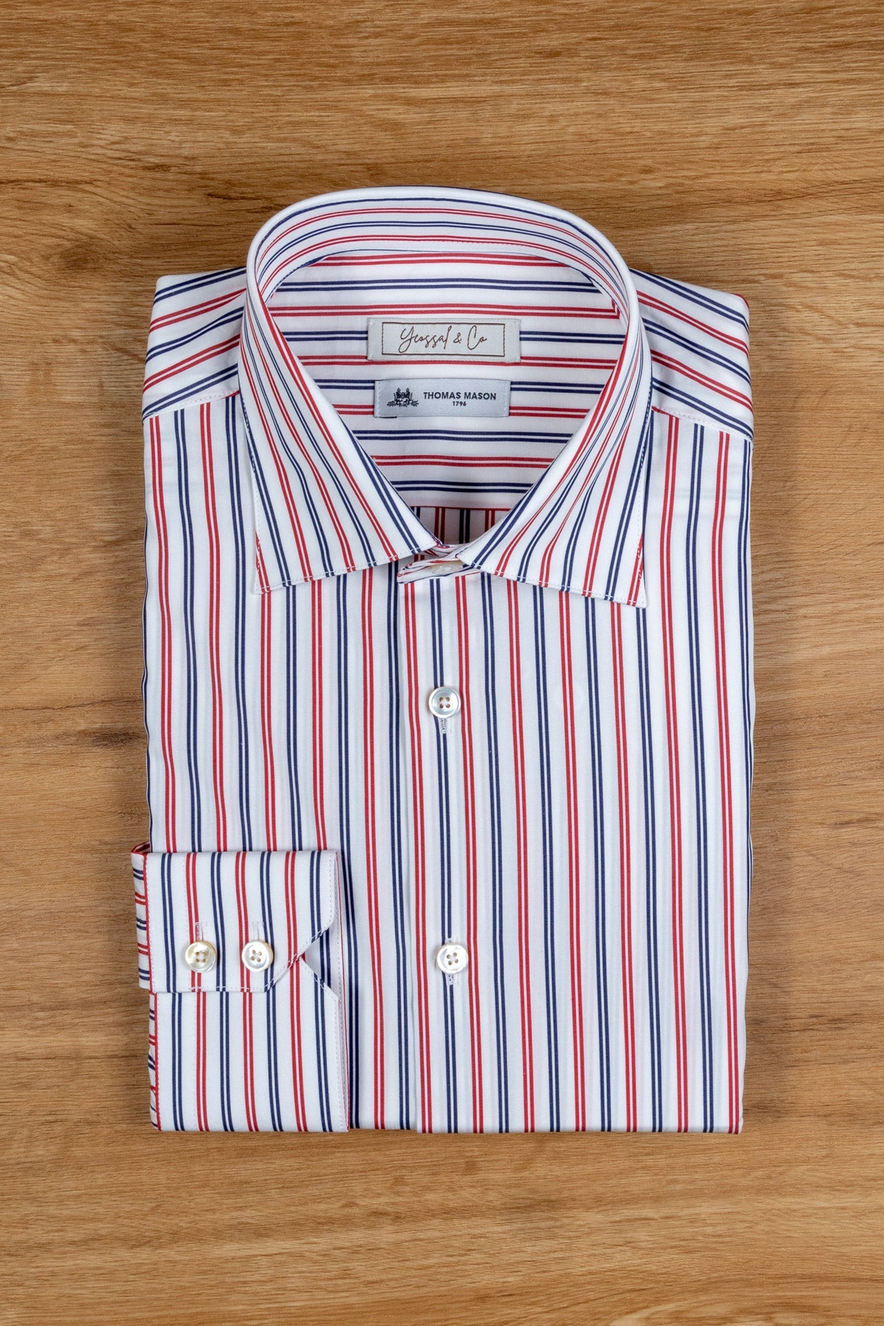 Red Blue Mult - Stripe Cotton Shirt MGC1360 - Yeossal & Co