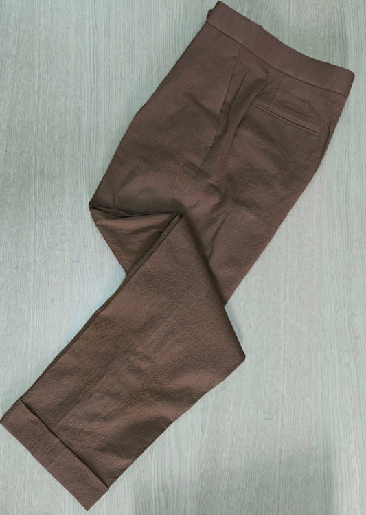 [Sample] Italian Seersucker Tobacco Trousers - ST127 - Yeossal & Co