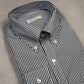 San Francisco Dark Green Stripe Poplin Cotton Shirt MSC0761 - Yeossal & Co