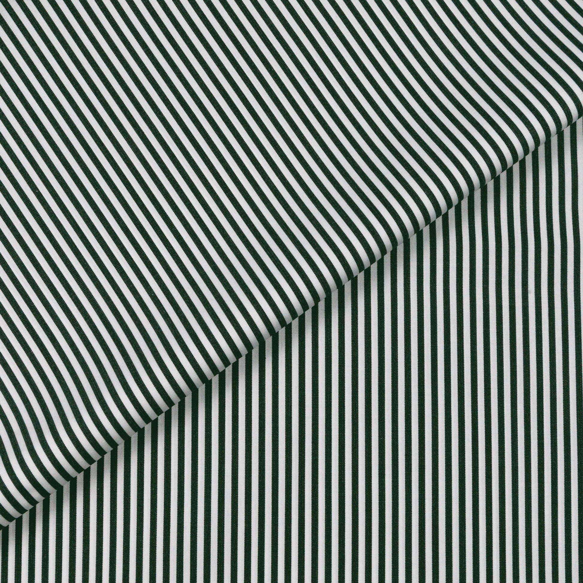 San Francisco Dark Green Stripe Poplin Cotton Shirt MSC0761 - Yeossal & Co
