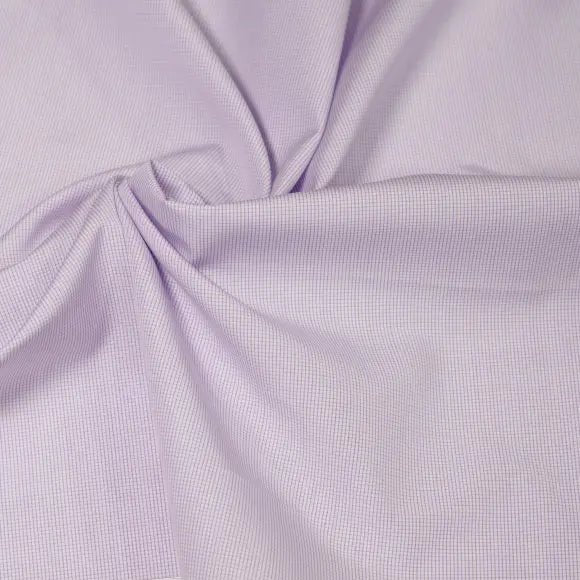 Sea Island Lilac Poplin Check Custom Shirt 7089.9326.900 - Yeossal
