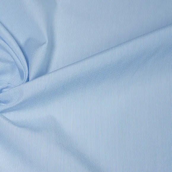 Sea Island Medium Blue Poplin Stripes 1 Custom Shirt 7089.9325.400 - Yeossal