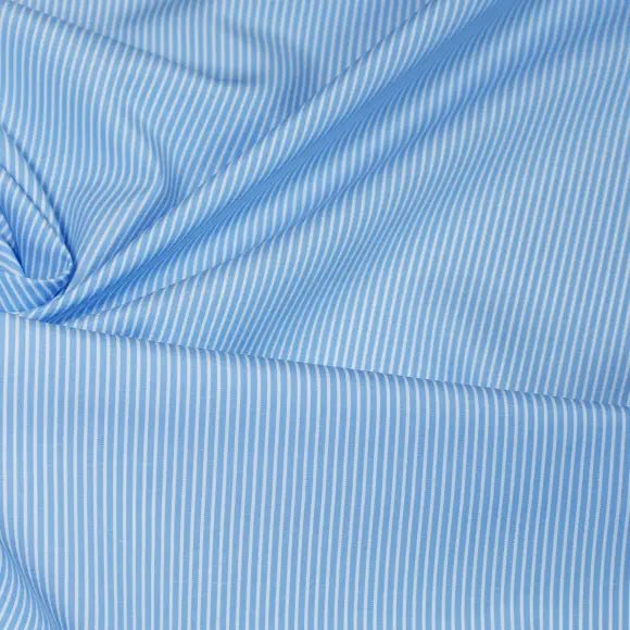 Sea Island Medium Blue Poplin Stripes 6 Custom Shirt 7089.9331.400 - Yeossal