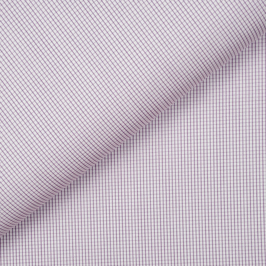 Boeing Popeline Purple Small Checks Custom Cotton Shirt MFC0502