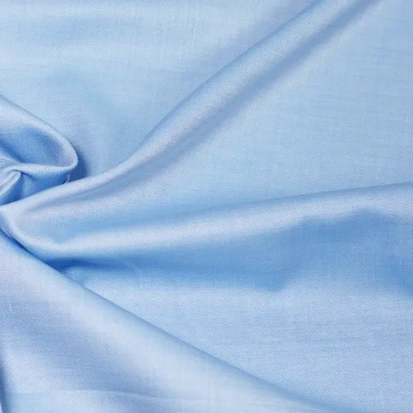 Soyada Duecento Medium Blue Twill Solid Plain Custom Shirt 7380.2731.402 - Yeossal