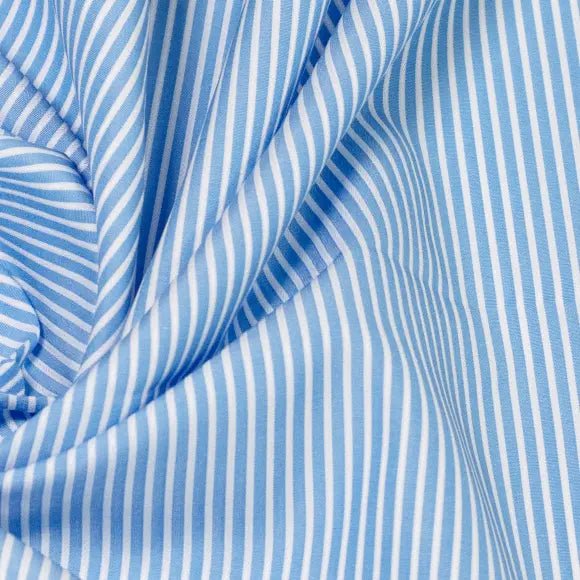 Soyella Arte Medium Blue Dobby/Structured Stripes 1 Custom Shirt 7056.9313.401 - Yeossal