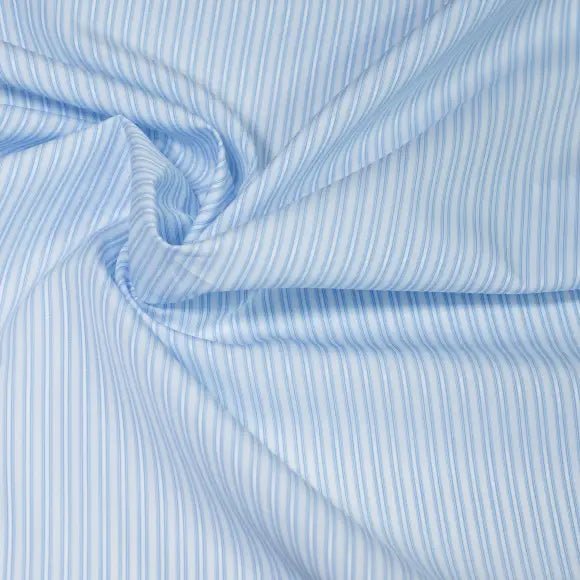 Soyella Arte Medium Blue Dobby/Structured Stripes 2 Custom Shirt 7056.9315.400 - Yeossal