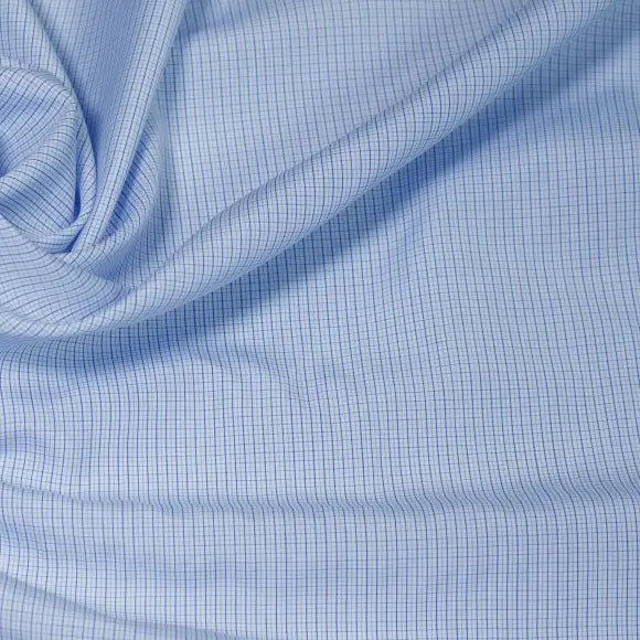 Soyella Duecento Medium Blue Check Custom Shirt 7079.9244.400 - Yeossal