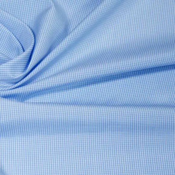 Soyella Duecento Medium Blue Poplin Check Custom Shirt 7079.9246.400 - Yeossal