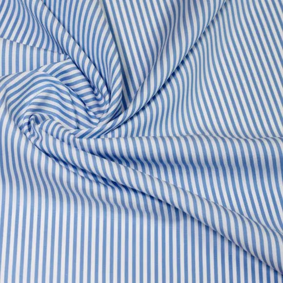 Soyella Duecento Medium Blue Poplin Stripes 1 Custom Shirt 7079.2023.401 - Yeossal