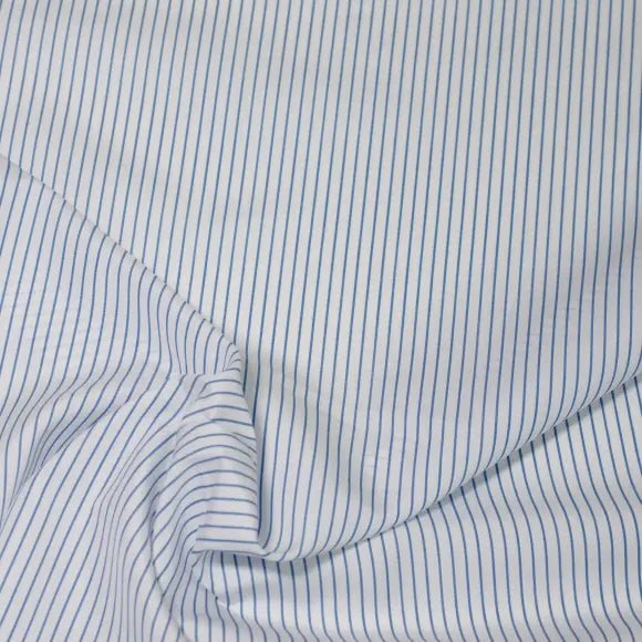Soyella Duecento Medium Blue Poplin Stripes 3 Custom Shirt 7079.5103.401 - Yeossal