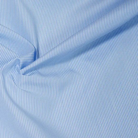 Soyella Duecento Medium Blue Poplin Stripes Custom Shirt 7079.9245.400 - Yeossal