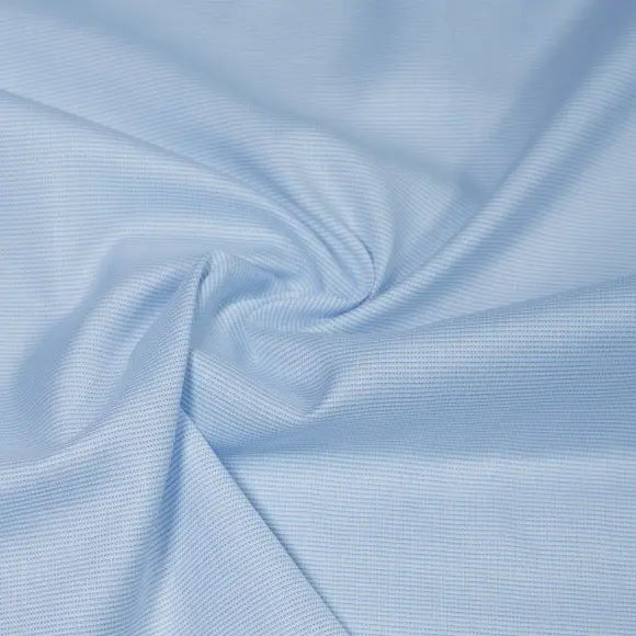 Soyella Marco Polo Medium Blue Solid Plain Structured Custom Shirt 7482.9263.400 - Yeossal