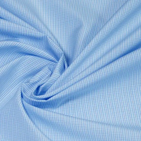 Soyella Medium Blue Poplin Check 2 Custom Shirt 7056.9261.400 - Yeossal