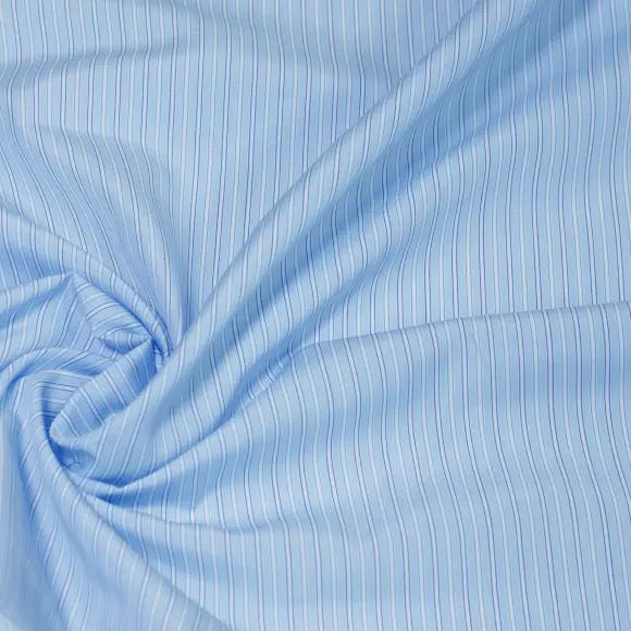 Soyella Medium Blue Poplin Stripes 3 Custom Shirt 7056.9262.400 - Yeossal