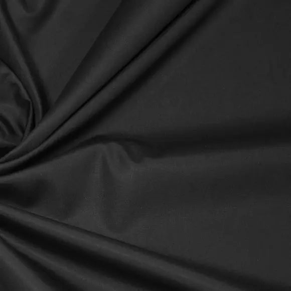 Supraluxe Black Poplin Solid Plain Custom Shirt 7053.1407.699 - Yeossal