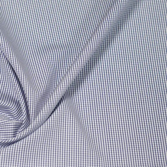 Supraluxe Dark Blue Poplin Check 1 Custom Shirt 7054.3023.400 - Yeossal