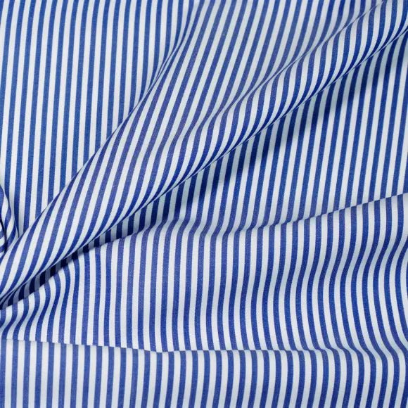 Supraluxe Dark Blue Poplin Stripes 3 Custom Shirt 7054.4036.400 - Yeossal