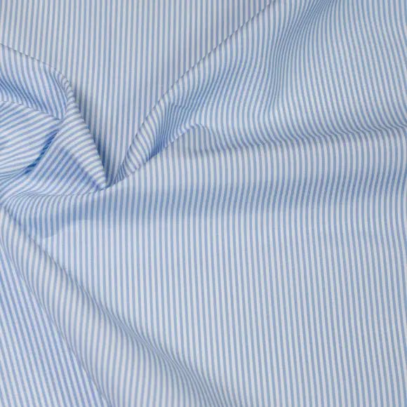 Supraluxe Light Blue Poplin Stripes 1 Custom Shirt 7054.3411.256 - Yeossal