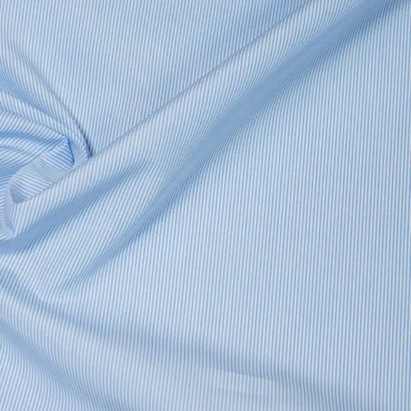 Supraluxe Light Blue Poplin Stripes 3 Custom Shirt 7054.4009.011 - Yeossal